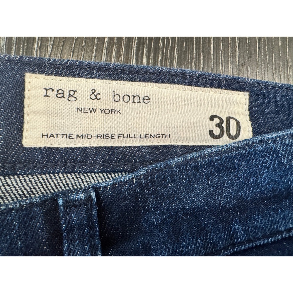 Rag & Bone The Hattie Mid-Rise Full Length Straight Leg Jeans Dark Wash - 30 - Picture 3 of 4
